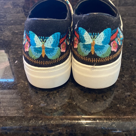 Johnny Was Butterfly Embroidered Sneakers - Picture 3 of 5
